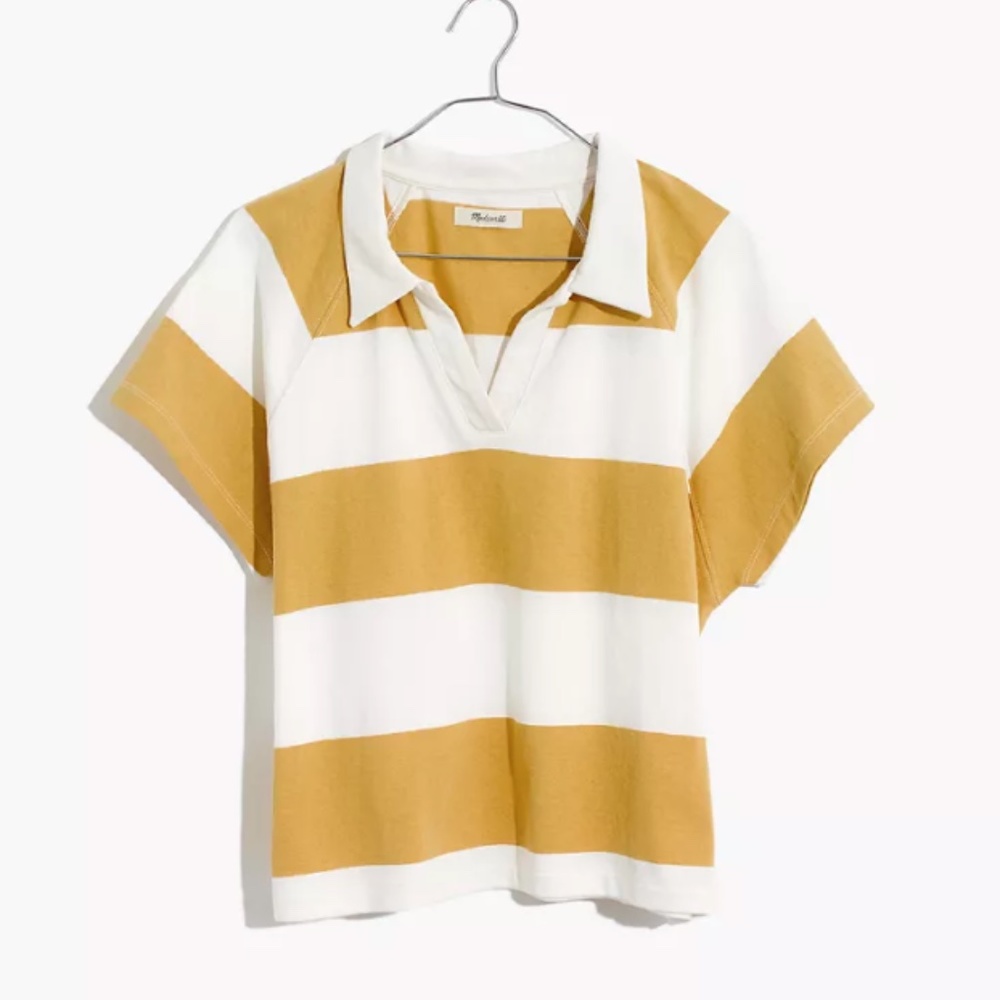 Boxy Polo Tee in Lefferts Stripe